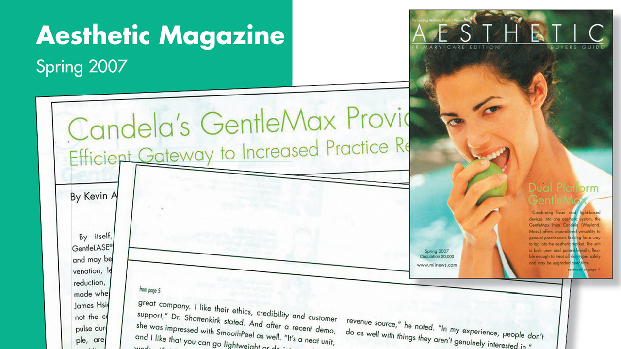 Aesthetics Magazine feature on the GentleMax laser