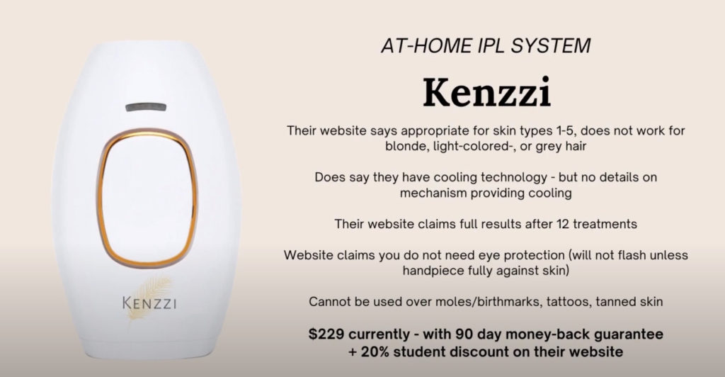 Kenzzi At-Home IPL Laser Hair Removal Device